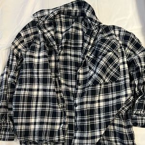 ASOS plaid black and white shacket